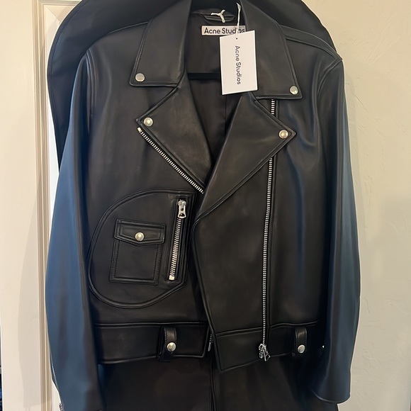 Acne Oversized Leather Jacket - Picture 6 of 7